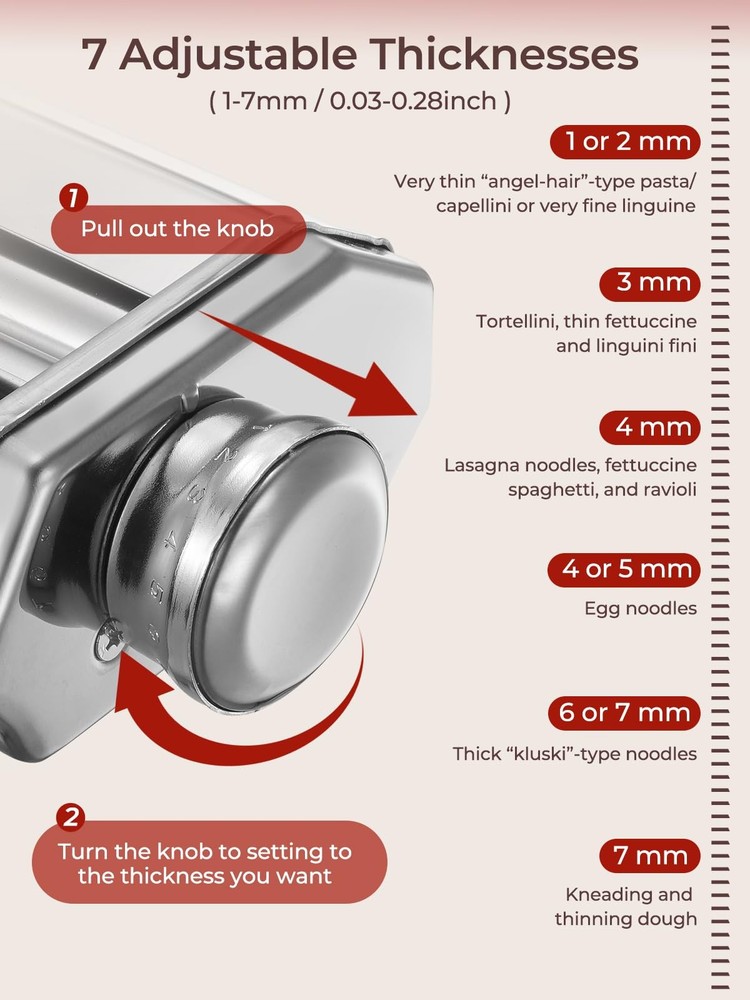 Pasta Roller Attachment for KitchenAid Stand Mixer, Pasta Maker Accessorie wi...