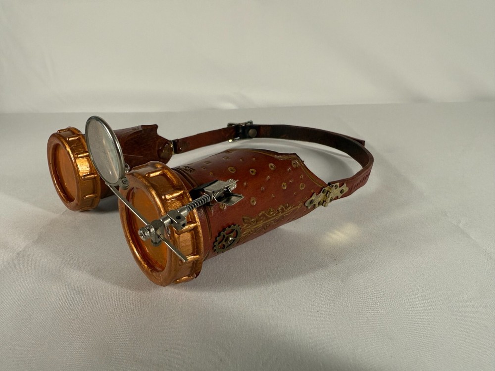 Leather Steampunk Handcrafted Prop Goggles