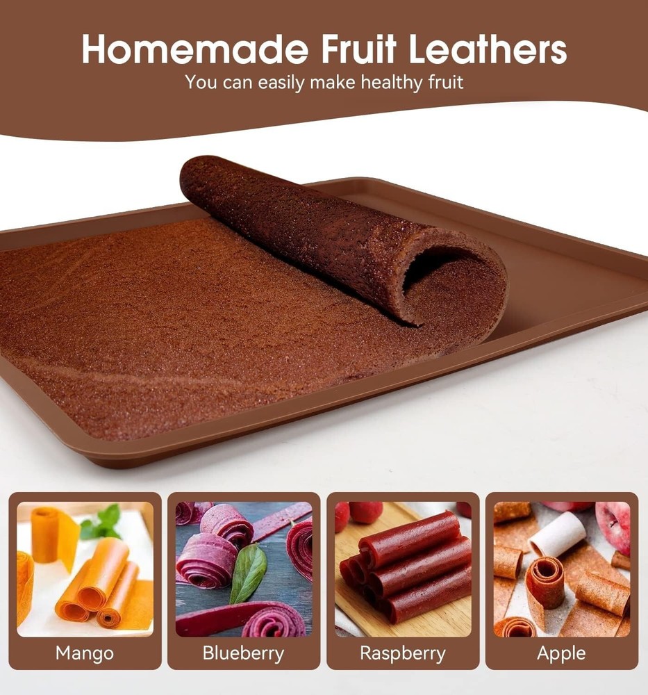 Durable Silicone Dehydrator Sheets – 4 Pack with Raised Edge Design for Easy Use