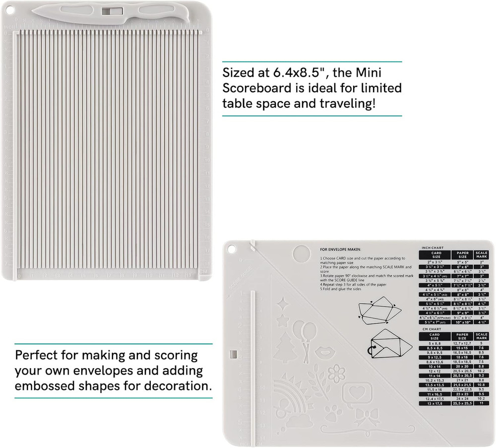 2Pcs Score Board Multi-Purpose Scoring Board Envelope Maker with Bone Folder and