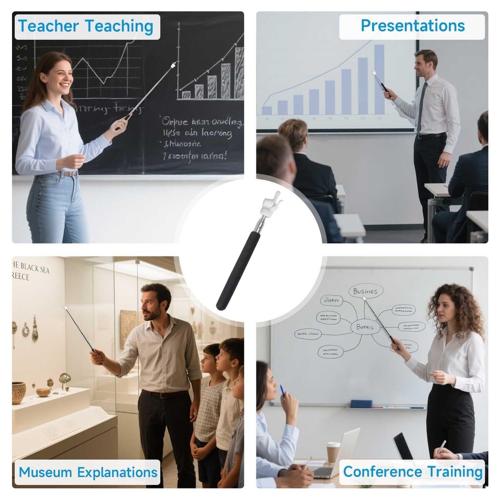 VOVIGGOL 2Pcs Telescopic Teachers Pointer, Extendable Hand Pointer Blue