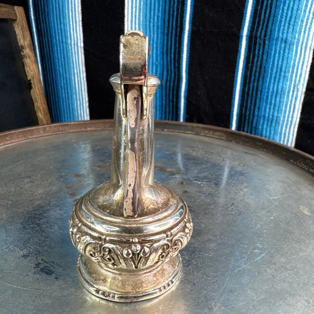 Silver Plate Ronson "DECANTER" Table Lighter Working Condition-VTG