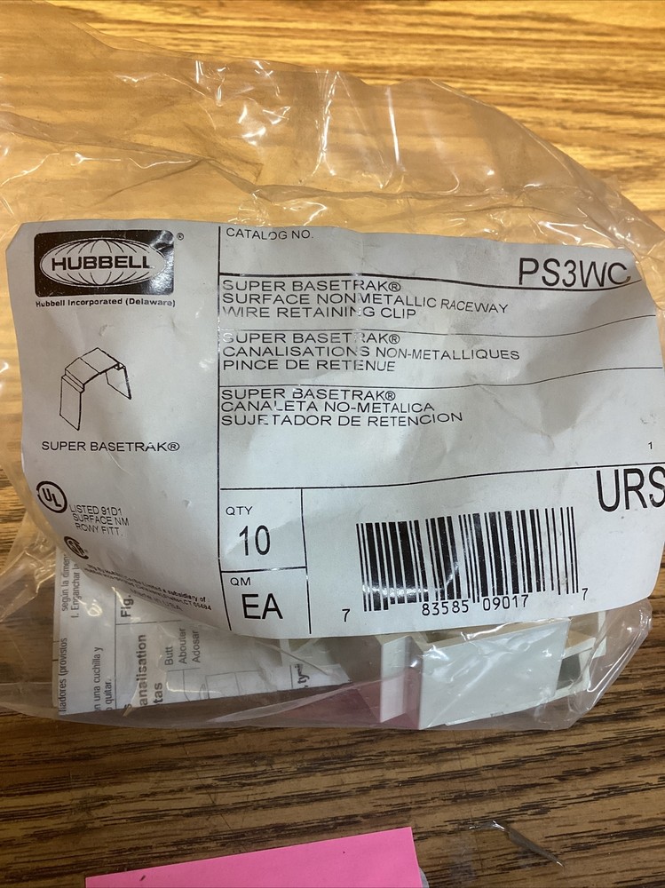 (10) HUBBELL PS3WC Super Basetrak Wire Retaining Clip