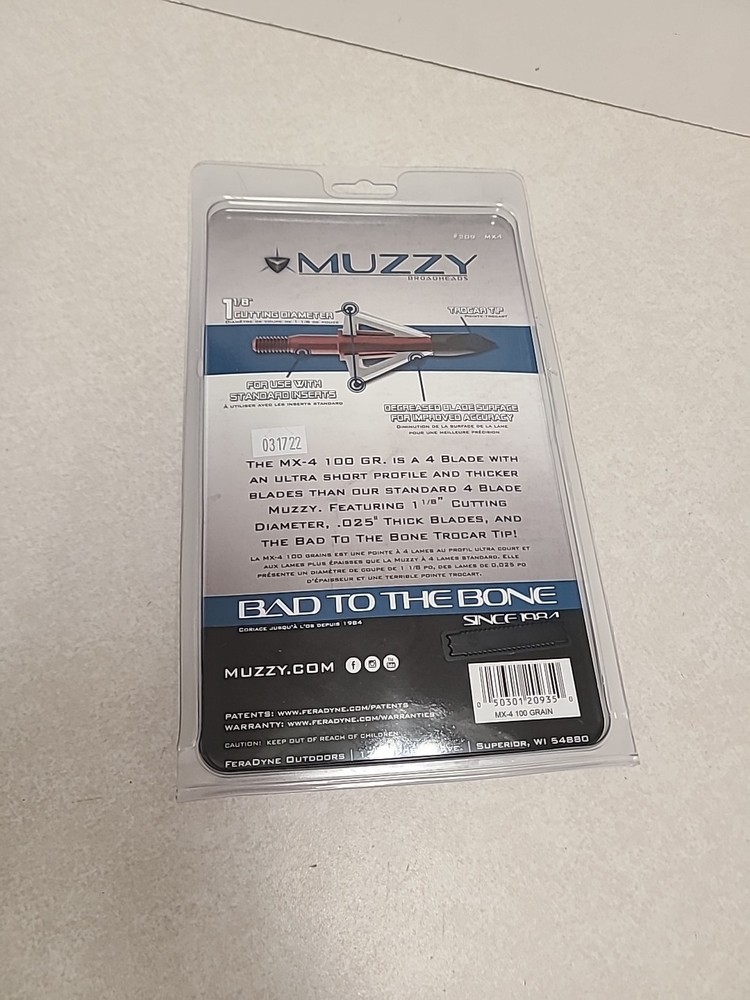 Muzzy MX-4 4-Blade Broadhead 3-Pack - 100 Grain