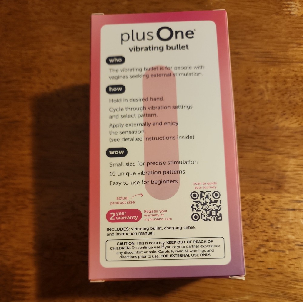 PLUS ONE VIBRATING BULLET SOFT TOUCH MASSAGER 10 SETTINGS NEVER OPENED