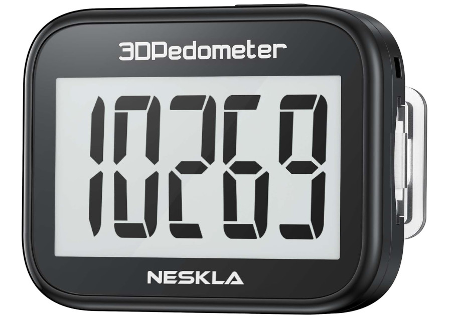 3D Pedometer for Walking Simple Step Counter for Walking with Large Digital D...