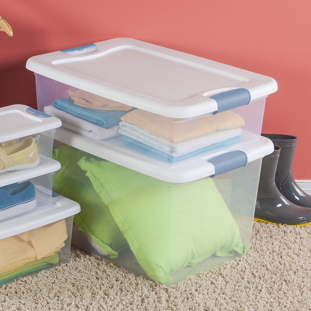 Sterilite 32 Quart Clear Plastic Stackable Storage Box Container (6 Pack)