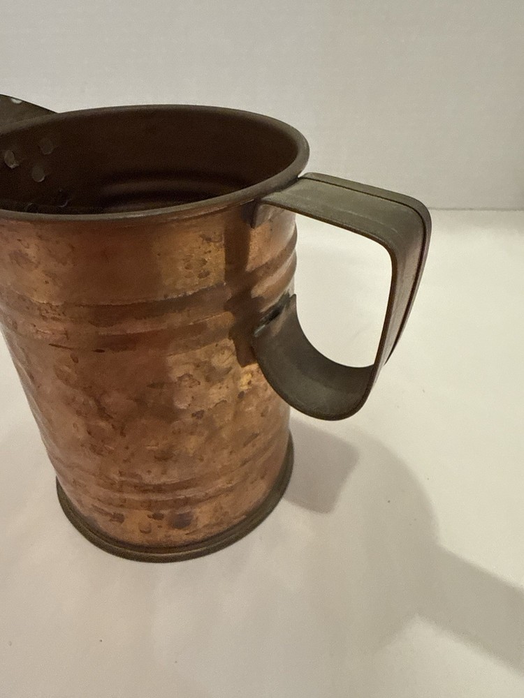 Antique Small Hammered Copper Pitcher