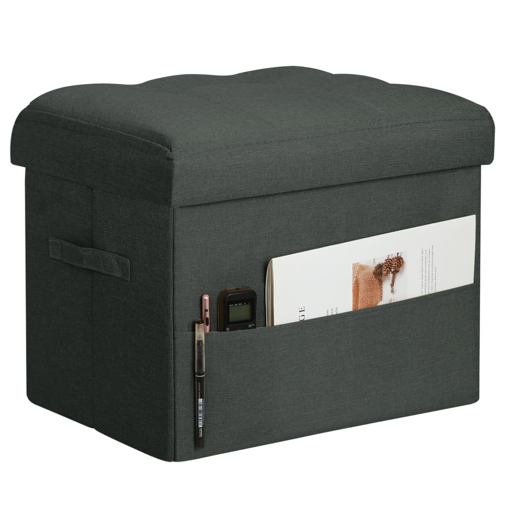 Small Ottoman with Storage Foldable Ottoman Foot Rest Stool with Thicker Foam...