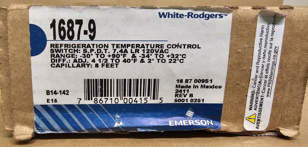 White-Rodgers 1687-9 Refrigeration Temperature Control