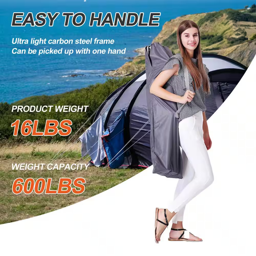 Folding Camping Cot, Heavy-Duty Sleeping Cots with Carry Bag, Double Layer Oxfor