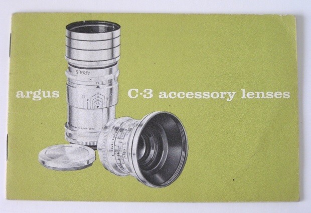 Argus C3 Accessory Lenses Instruction Manual Original