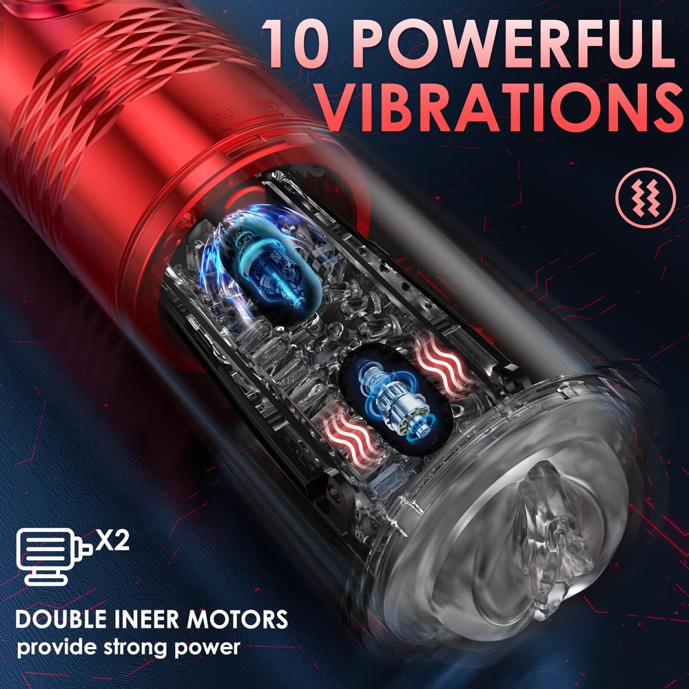 Automatic Male Masturbator HandsFree Thrusting Vibration Stroker Cup Lubricants