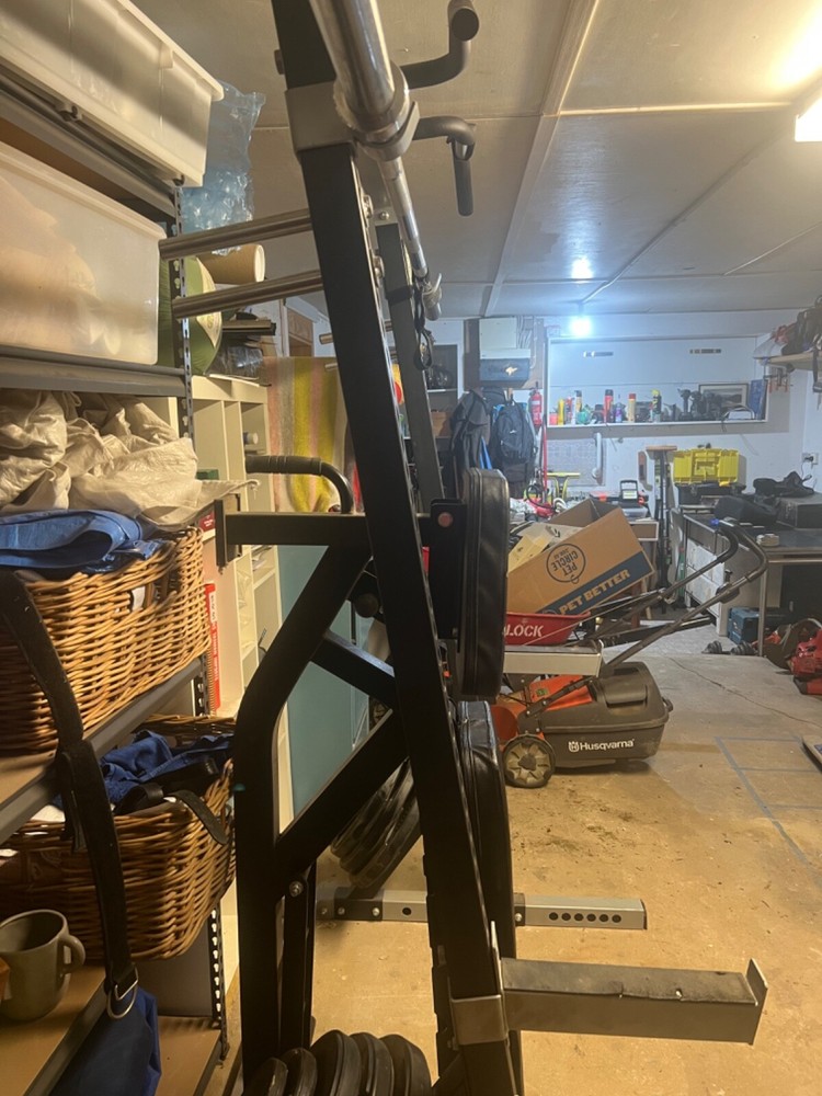 squat rack with weights used