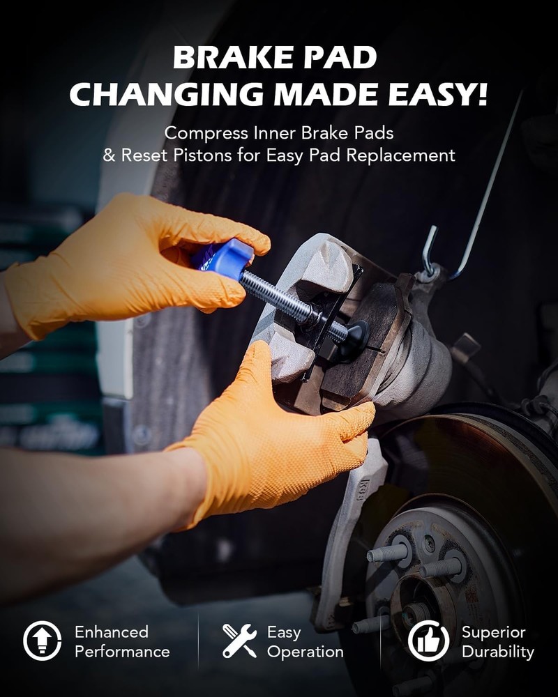 Precision Threaded Brake Caliper Compression Tool for Damage-Free Maintenance