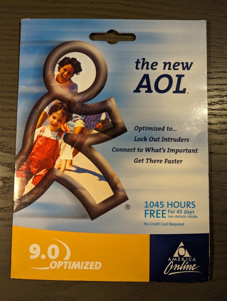 AOL CD-ROM version 9.0 Optimized - 1045 Hours Free - Vintage & Sealed
