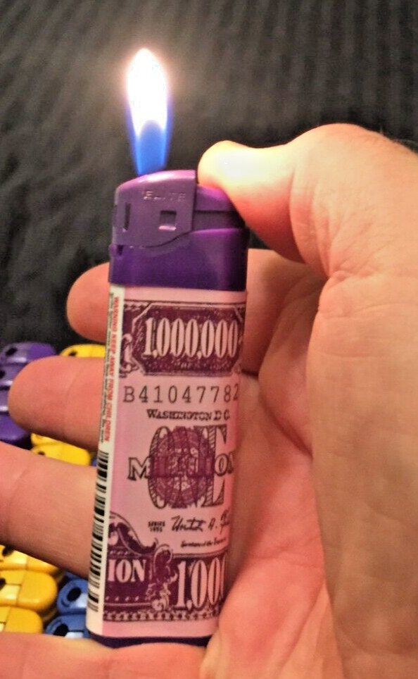 Million Dollar Electronic Lighters Adjustable Flame (25) Display Plus