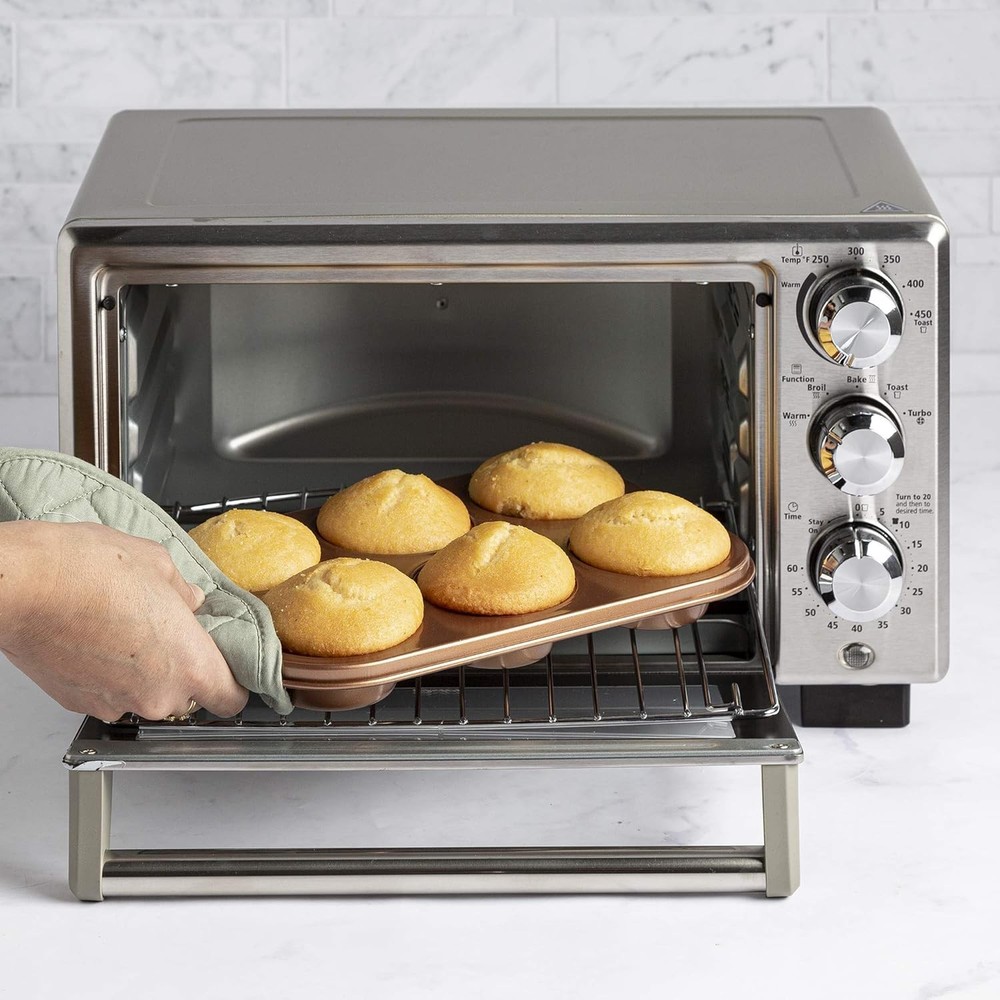 Ecolution Non-Stick Toaster Oven Bakeware Set 4-Piece, Carbon Copper