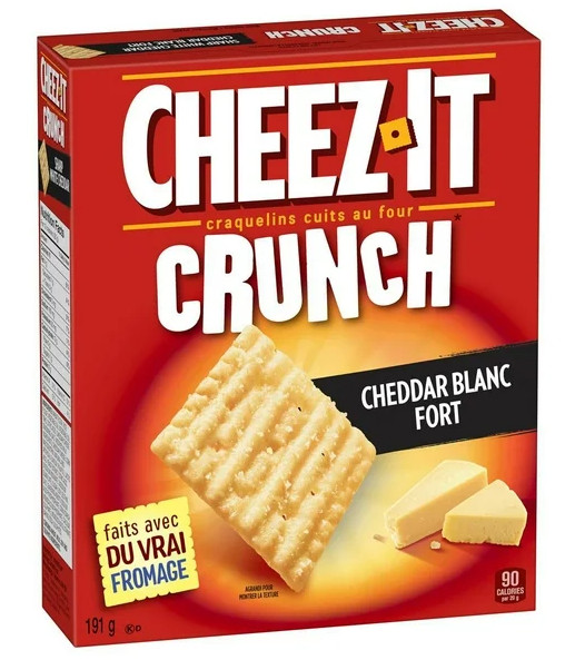 Cheez-It Crunch, Sharp White Cheddar, Baked Crackers, 191g (4 Pack)