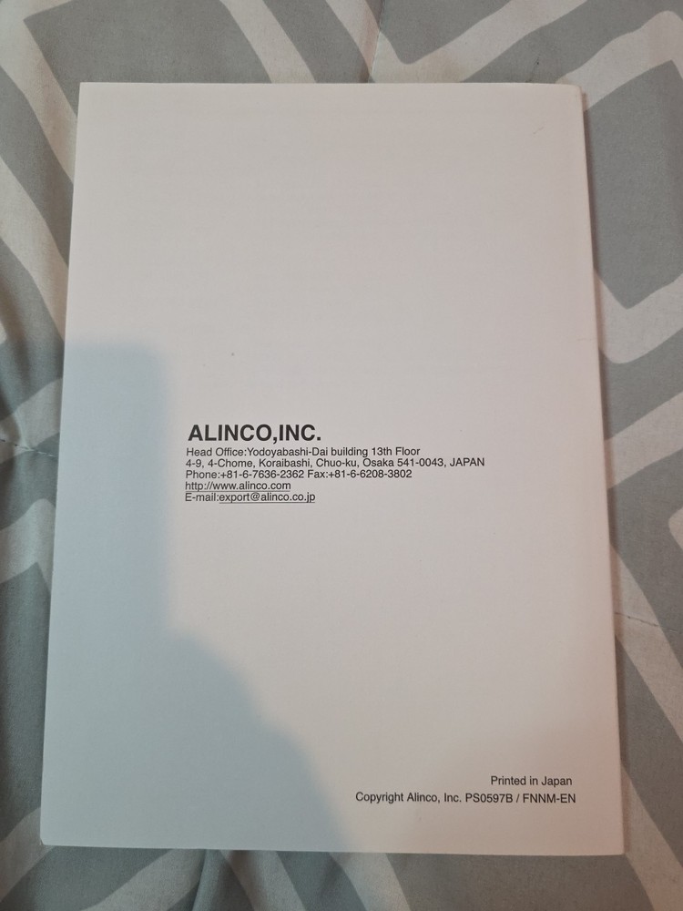Alinco DJ-G7 Tri-Band Handheld transceiver operating manual