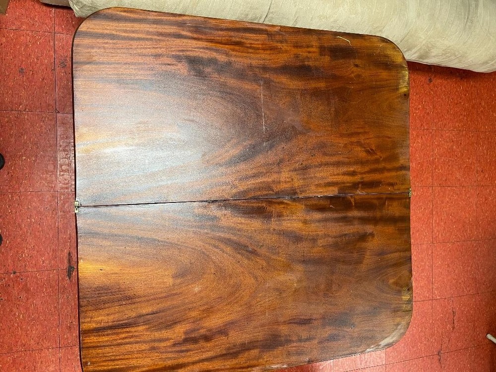 Antique French Solid Wood Folding-Over Games Table
