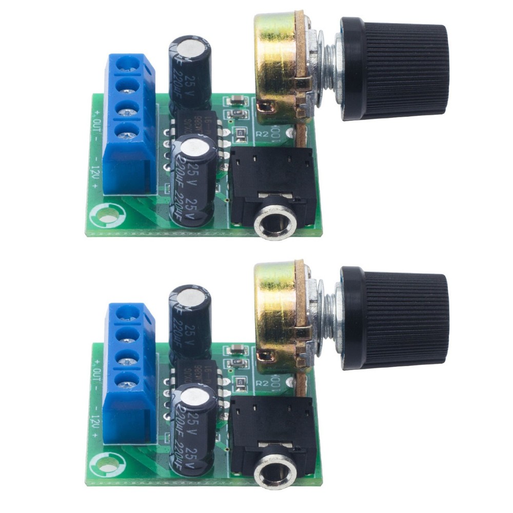 2 Pcs LM386 Mono Audio Power Amplifier Board DC3V~12V Module Adjustable Volume