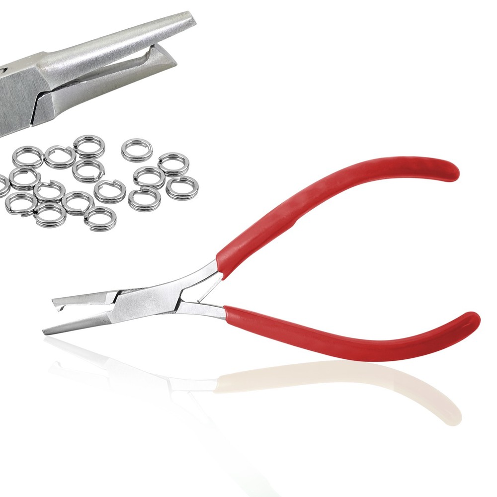AA Pro: Small Split Ring Plier - Dipped Handle 5 Inch RED Color PVC Handle