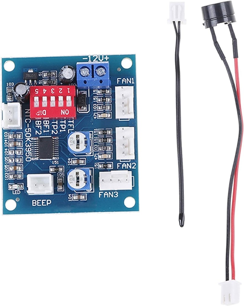 DC 12V 5A NPC PWM PC CPU Fan Temperature Control Speed Controller Alarm Probe