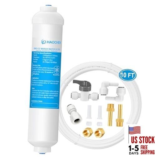 for Ice Maker and Refrigerator,Include 1/4" Water Line and Inline Water Filter