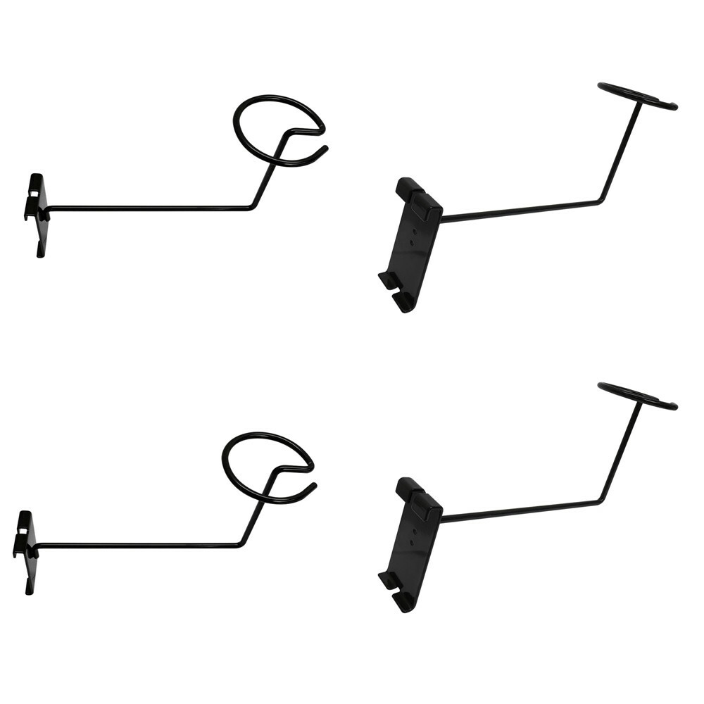 4 Pc Gloss Black Gridwall Hat Display Hook Single Cap Holder for Wire Grid Panel