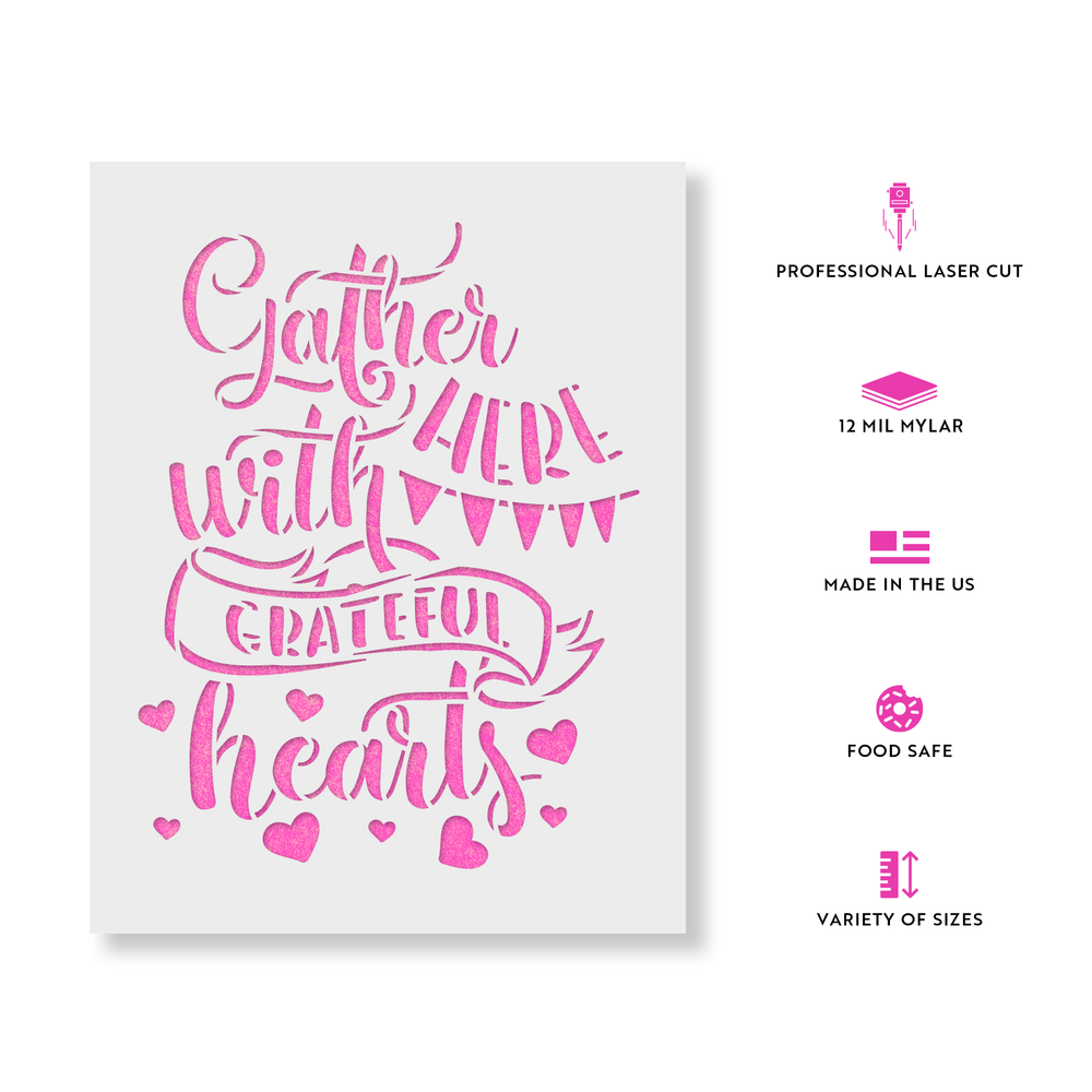 Gather Here Stencil - Durable & Reusable Mylar Stencils