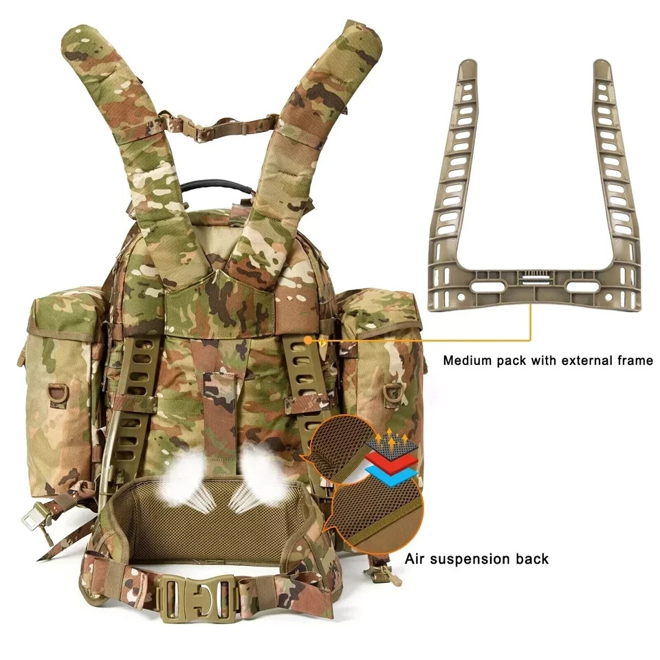 MT Military MOLLE II Medium Rucksack ABS Frame Detachable Side Pouches