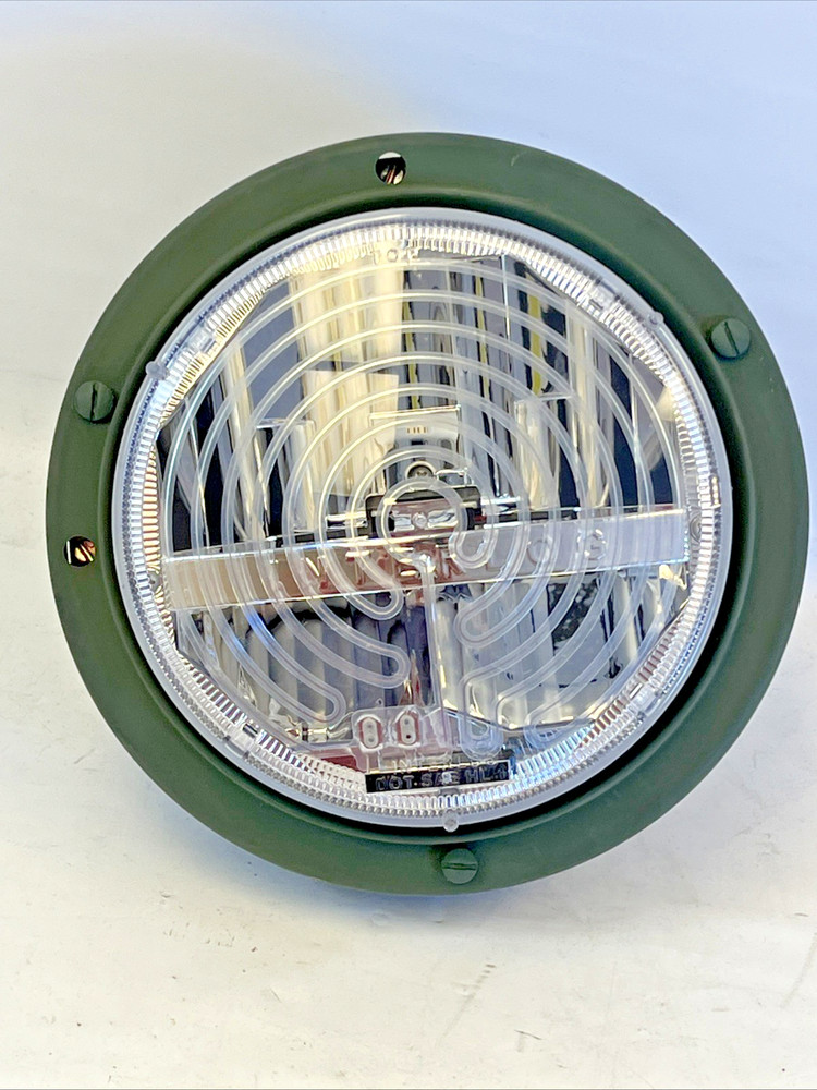 USGI M998, 3 Wire Interlog 13013616 7" Round LED Headlight w/ Green Housing NEW