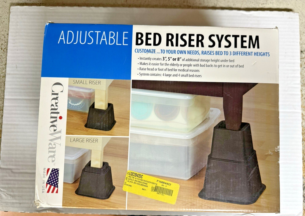 CreativeWare GBR03 Adjustable Bed Riser System Black 3" 5" 8"  Black