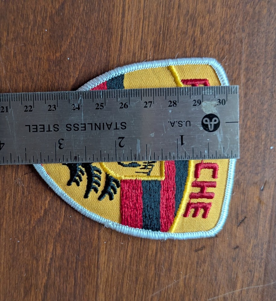 Vintage Porsche Patch Stuttgart - 3.5" by 3" - iron on