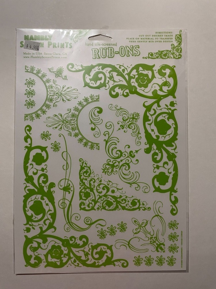 HAMBLY SCREEN PRINTS RUB-ONS VINTAGE CORNERS