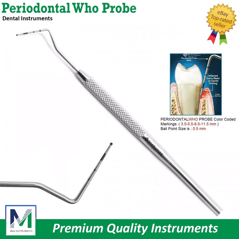 Periodontal Who Probe Color Coded Marking Screening Probes Tooth Depth Measuring