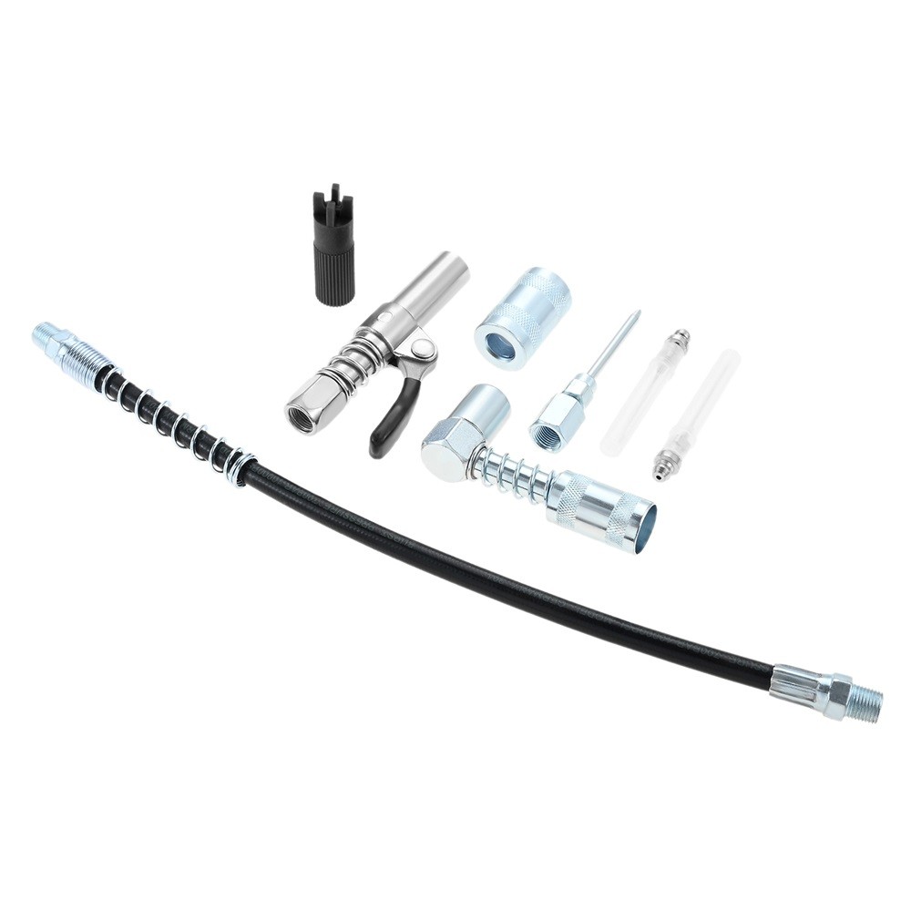 1Set Grease Accessory Kit Includes Needle Dispenser & Nozzles & Fitting Cleaner
