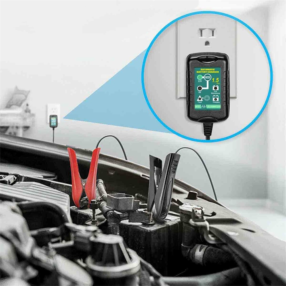 Automatic Battery Charger Maintainer Motorcycle Trickle Float For 6V 12V Battery