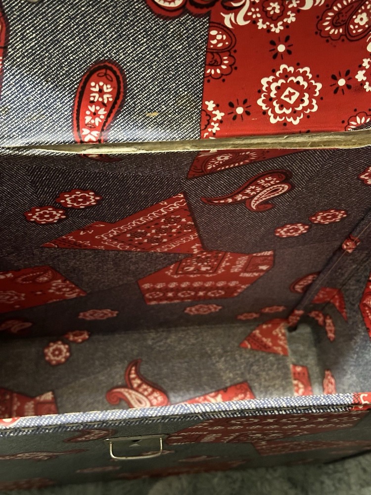 Vinyl Record Carrying Case Bandana Pattern 70’s Big