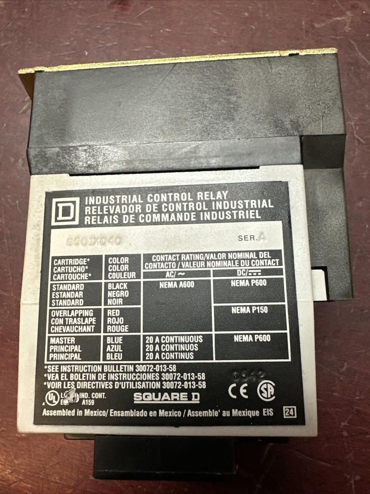 Square D 8501x040 Type C Relay