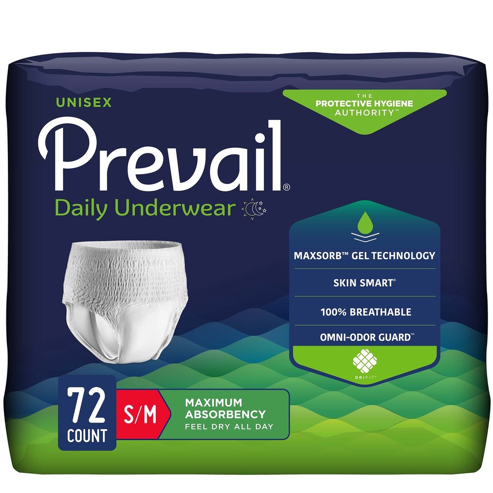 Prevail Disposable Underwear Small/Medium Maximum 72 Ct
