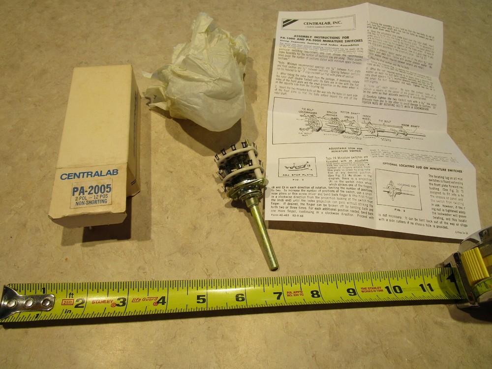 CENTRALAB PA-2005 ROTARY SWITCH 2 Pole, 12 Position