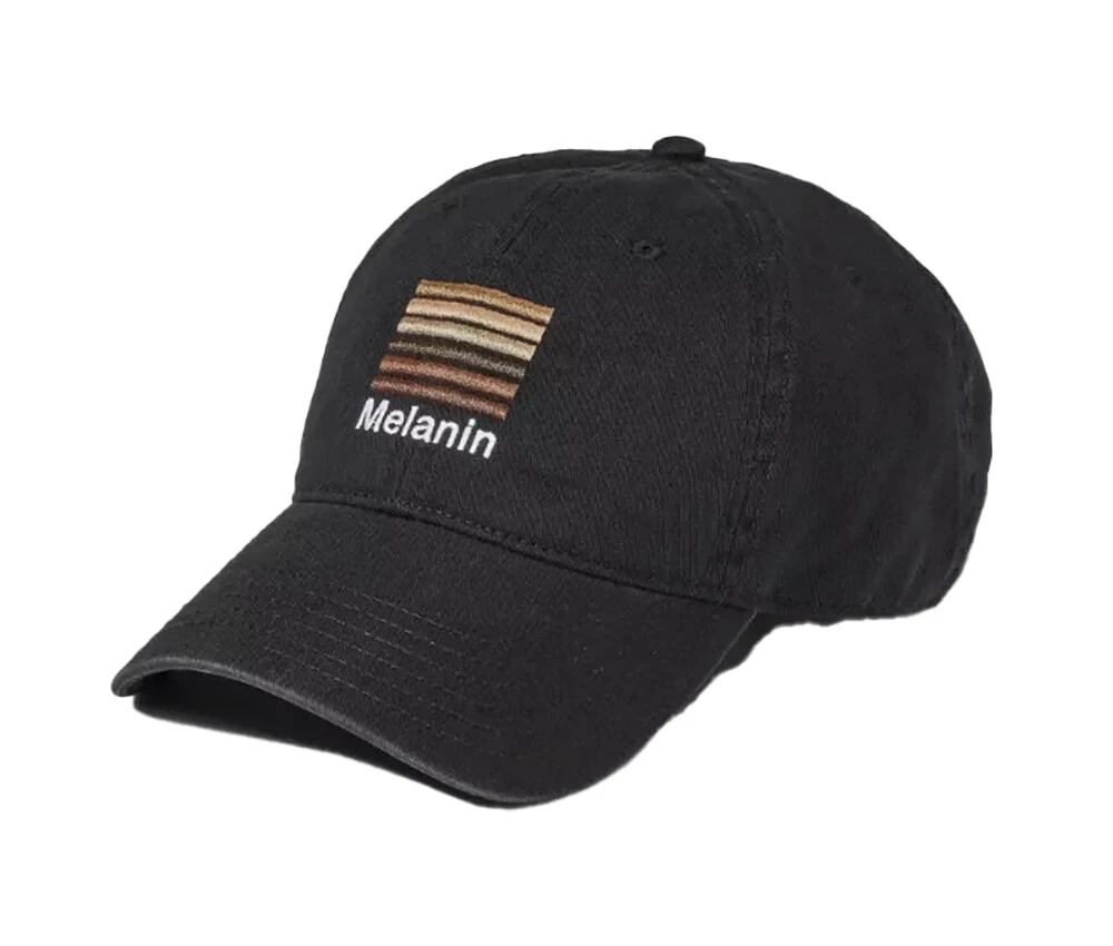 Melanin Adjustable Black Strap Back Cap Hat