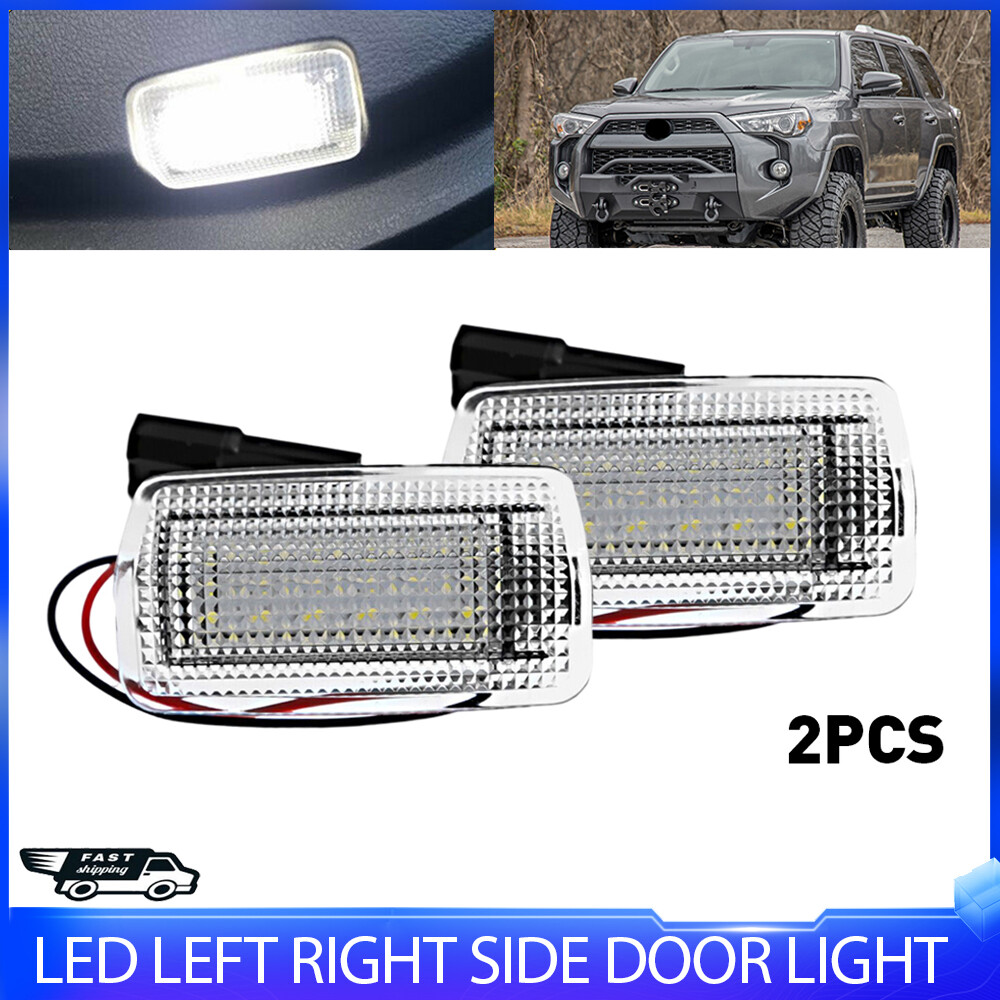 Pair Left White Right LED Door Side Courtesy Light for 2010-2022 Toyota 4Runner