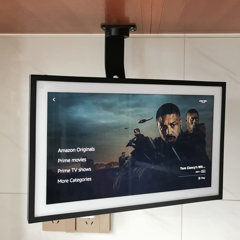 Under-Cabinet Mount for Echo Show 15 - Space-Saving, Rotating Design, Black