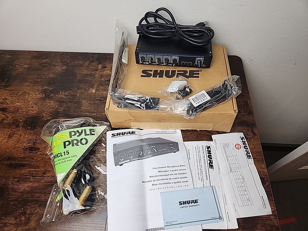 Shure SCM268 4-Channel Microphone Mixer EUC Tested