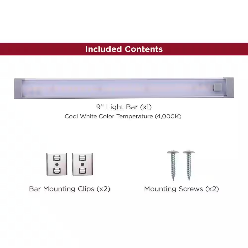 Push Wire 9 In. Light Bar, Cool White