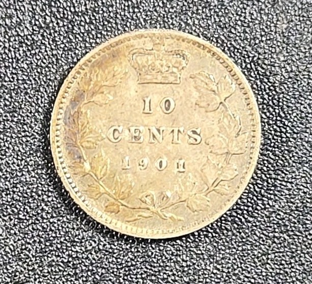 1901 Canada 10 cent silver - Solid VF stk#L13