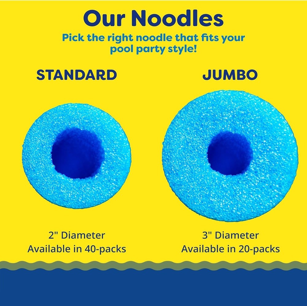 Pool Noodles 20 Pack Soft Foam Floatation Devices for Swimming & Exercise Blue